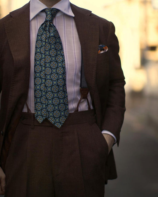 Herringbone Navy Suspenders - KK & Jay Supply Co.