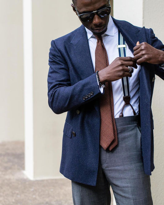 Naval Stripe Suspenders - KK & Jay Supply Co.