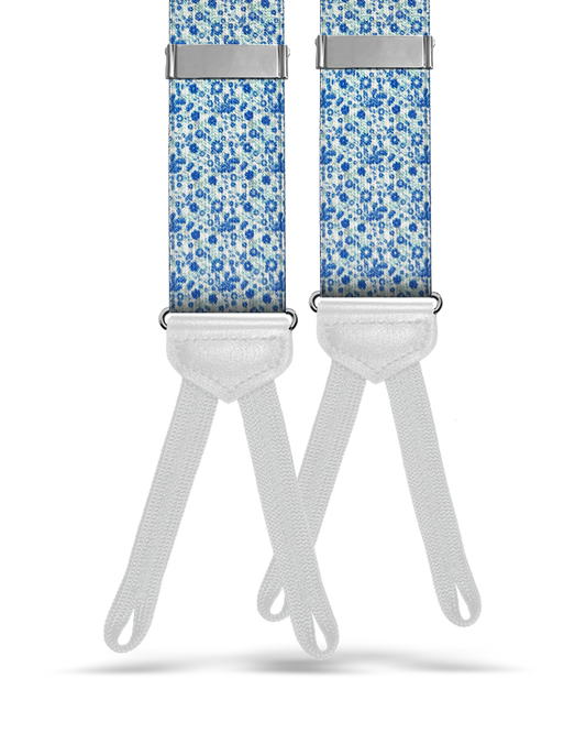 Azalia Floral Suspenders - Light Blue - KK & Jay Supply Co.