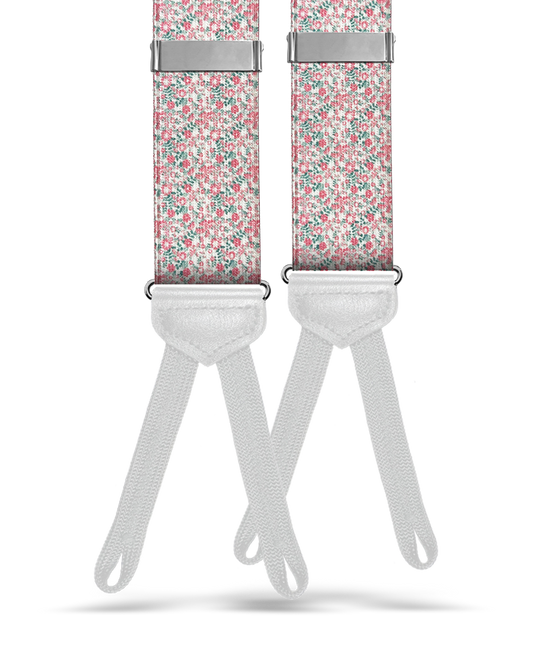 Azalia Floral Suspenders - Pink - KK & Jay Supply Co.
