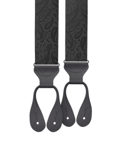 Martin Paisley Silk Suspenders - Black