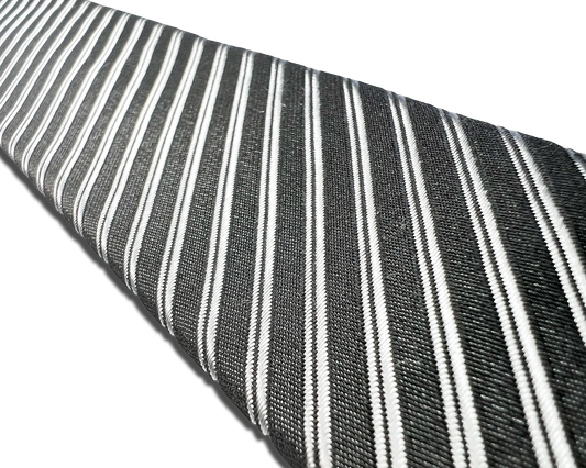 Cliff Rep Stripe Silk Suspenders - Charcoal - KK & Jay Supply Co.