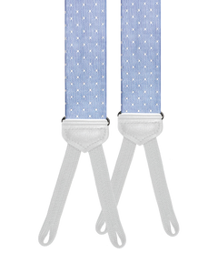 Dalton Polka Dot Silk Braided End Suspenders - Light Blue - KK & Jay Supply Co.