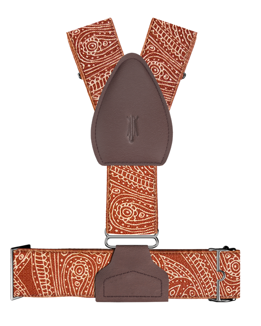 Sofia Paisley Red Sockless Shirttail Garters - KK & Jay Supply Co.