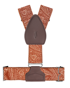 Sofia Paisley Red Sockless Shirttail Garters