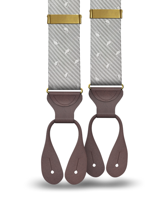 Florence Silk Suspenders - Grey - KK & Jay Supply Co.