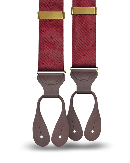 Florence Silk Suspenders - Maroon - KK & Jay Supply Co.
