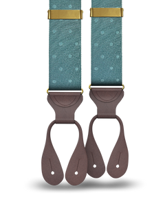 Vintage Hampshire Tonal Dot Suspenders - Aqua