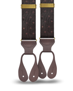 Vintage Hampshire Tonal Dot Suspenders - Brown