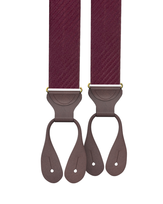 Harriman Silk Suspenders - Maroon - KK & Jay Supply Co.