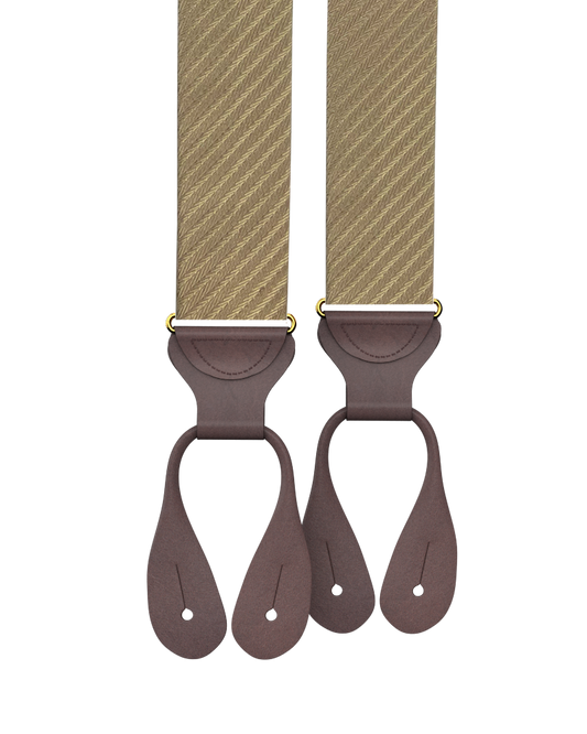 Harriman Silk Suspenders - Tan - KK & Jay Supply Co.