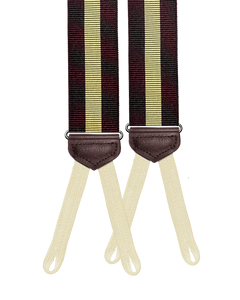Jibril Stripe Suspenders - Maroon/Ivory - KK & Jay Supply Co.