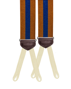 Jibril Stripe Suspenders - Tan/Navy - KK & Jay Supply Co.