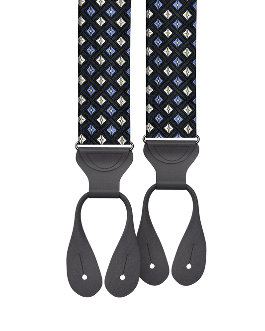 Morningside Silk Suspenders - Black/Blue - KK & Jay Supply Co.