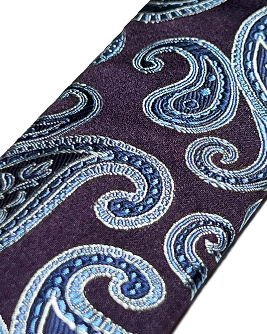 Orloff Puprple Silk Paisley Suspenders - KK & Jay Supply Co.