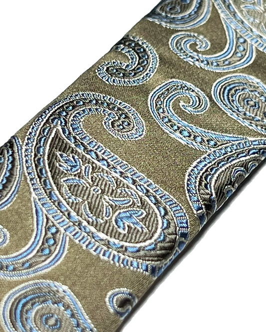 Orloff Tan Silk Paisley Suspenders - KK & Jay Supply Co.