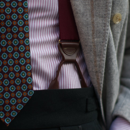 Maroon Silk Suspenders - KK & Jay Supply Co.