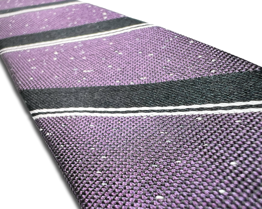 Tudor Stripe Silk Suspenders - Purple - KK & Jay Supply Co.