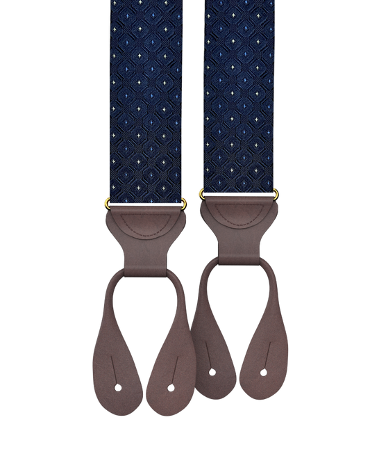 Yates Navy Silk Suspenders - KK & Jay Supply Co.