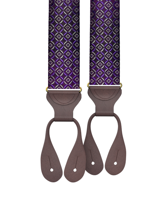 Neptune Purple Silk Suspenders - KK & Jay Supply Co.