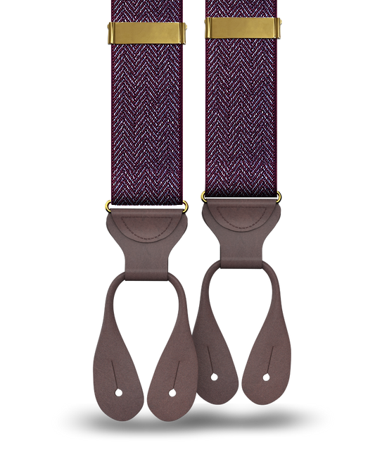 Amsterdam Herringbone Maroon Suspenders - KK & Jay Supply Co.