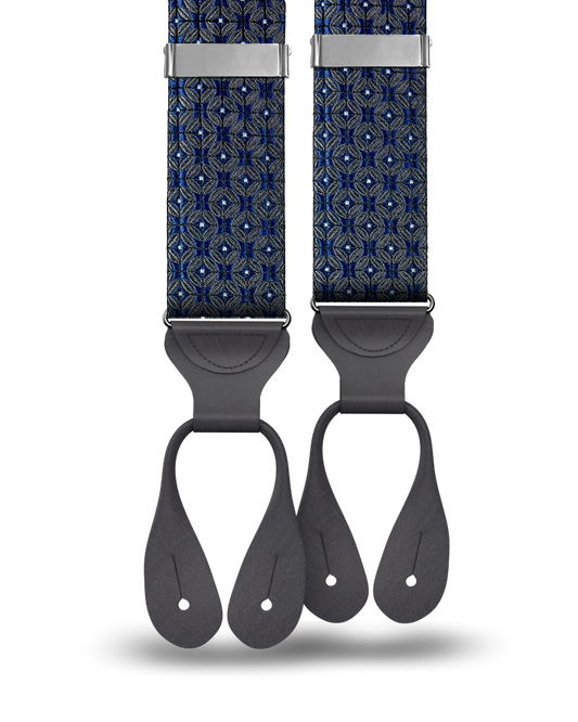 Belvedere Navy Silk Suspenders - KK & Jay Supply Co.