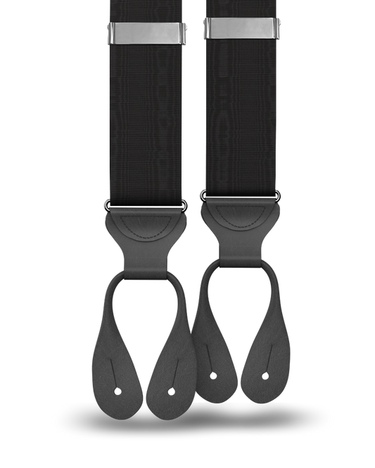 Black Moire Suspenders - KK & Jay Supply Co.