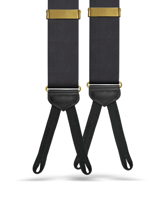 Black Silk Braided Formal End Suspenders - KK & Jay Supply Co.