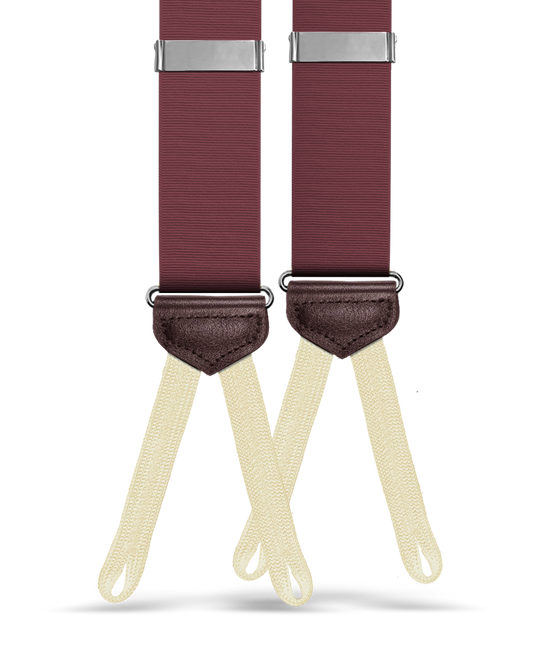 Rivington Solid Grosgrain Suspenders - Burgundy