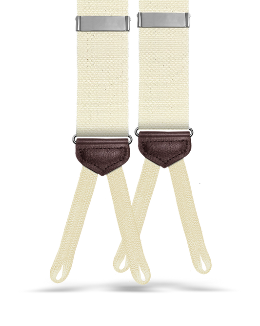 Burnside Cotton Suspenders - Ivory - KK & Jay Supply Co.