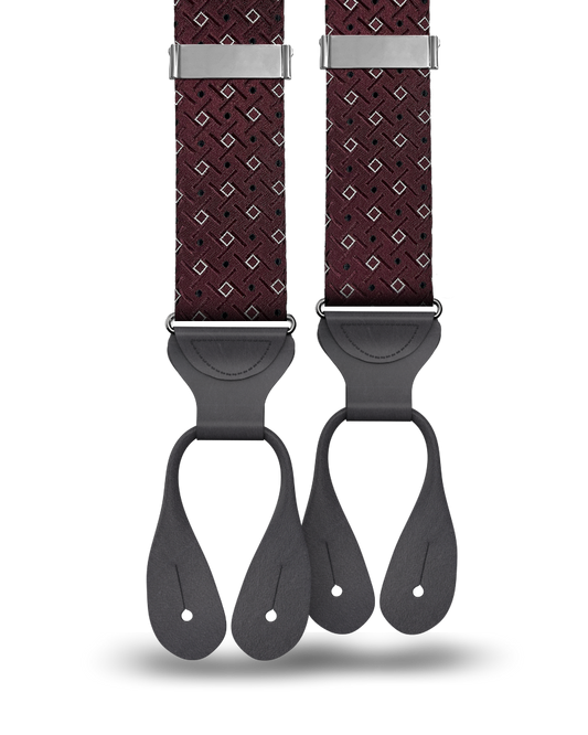 Cadman Maroon Silk Suspenders - KK & Jay Supply Co.