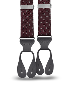Cadman Maroon Silk Suspenders
