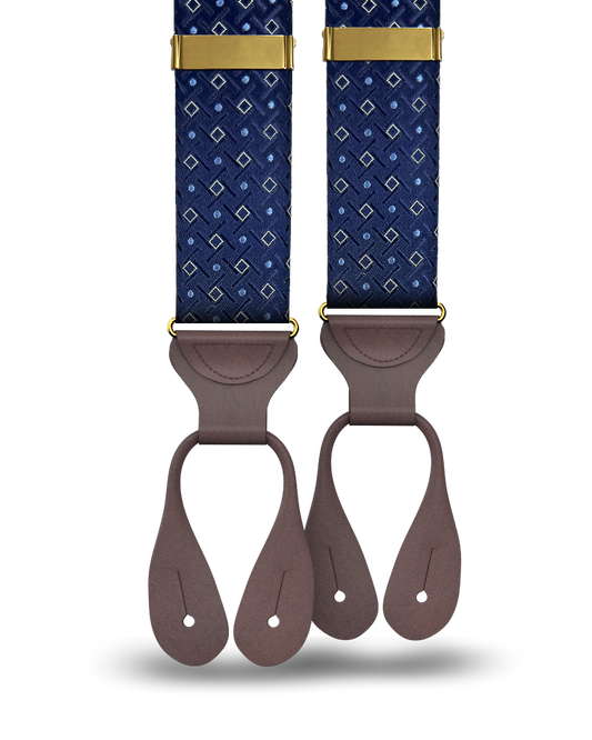 Cadman Navy Silk Suspenders - KK & Jay Supply Co.