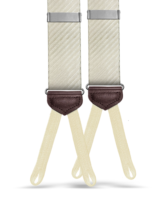 Cliff Silk Suspenders - Ivory
