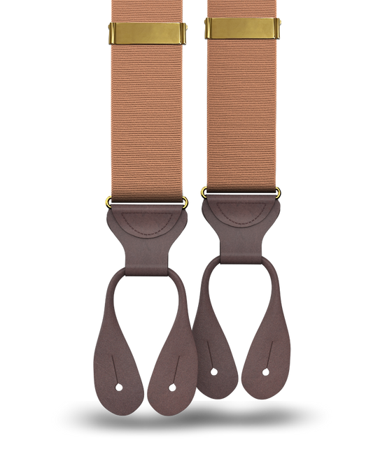 Coffee Grosgrain Suspenders - KK & Jay Supply Co.