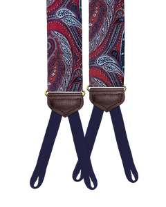 Limited Edition<br>Corlear Red Paisley Silk Suspenders - KK & Jay Supply Co.