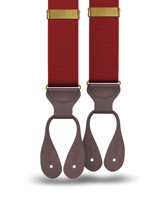 Cranberry Grosgrain Suspenders - KK & Jay Supply Co.