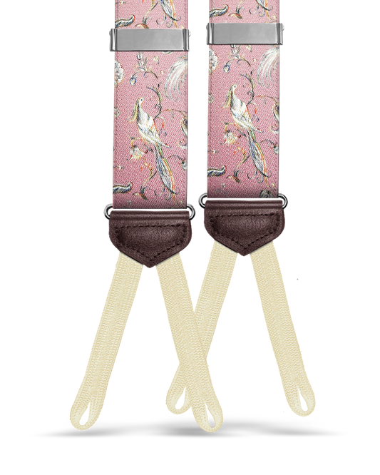 Cristasus Peacock Suspenders - Pink - KK & Jay Supply Co.