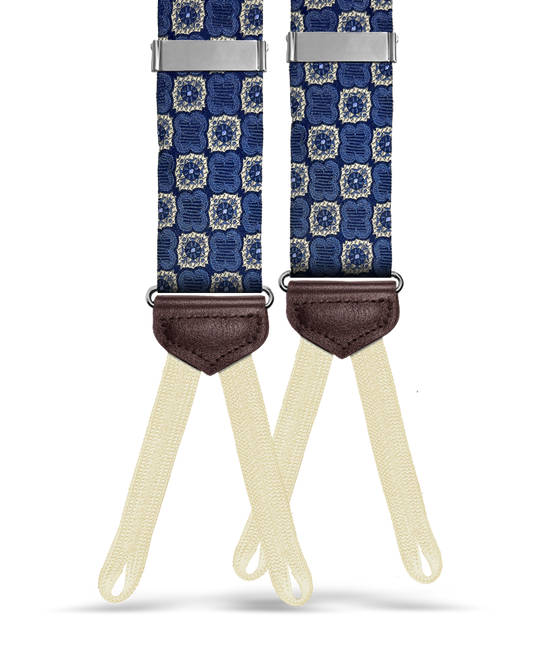 Dorchester Navy Silk Suspenders - KK & Jay Supply Co.
