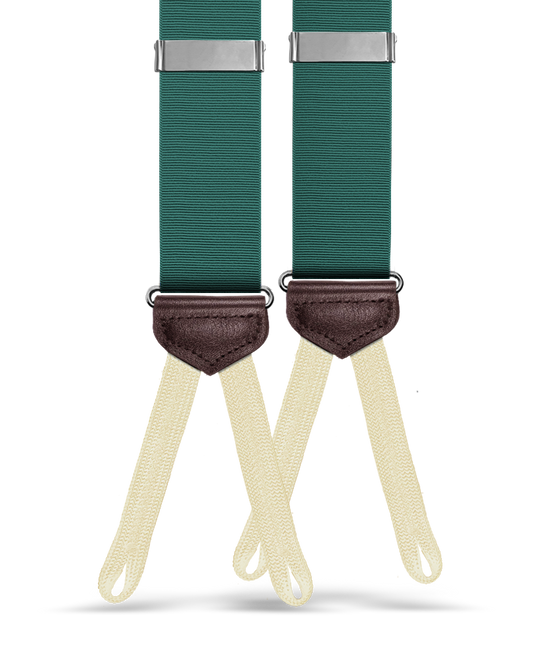 Rivington Solid Grosgrain Suspenders - Forest Green