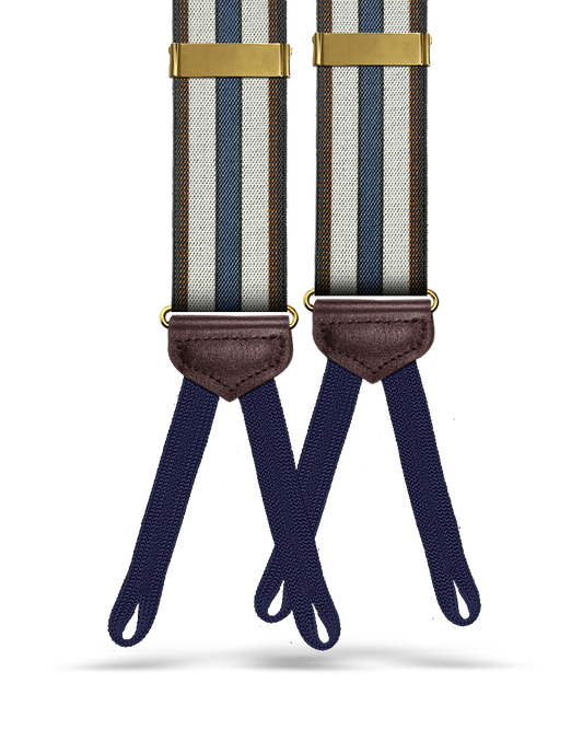 Glenbrook Brown Stripe Suspenders - KK & Jay Supply Co.