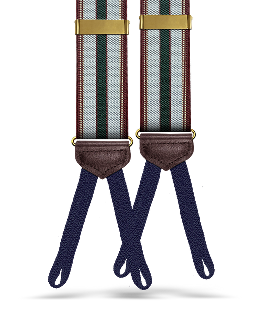 Glenbrook Green Stripe Suspenders - KK & Jay Supply Co.