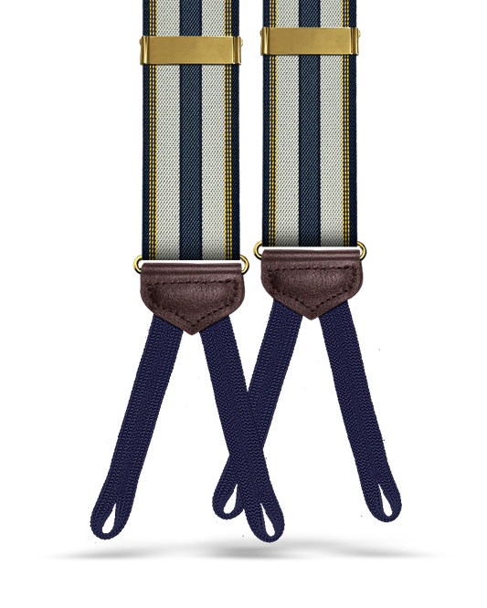 Glenbrook Navy Stripe Suspenders - KK & Jay Supply Co.
