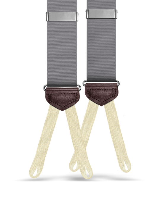 Rivington Solid Grosgrain Suspenders - Grey