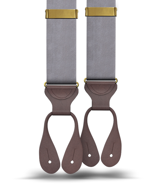 Grey Silk Suspenders - KK & Jay Supply Co.