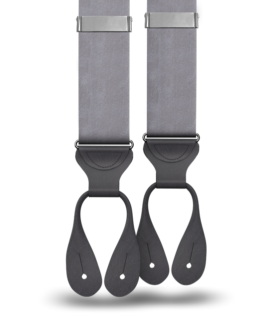 Grey Silk Suspenders - KK & Jay Supply Co.