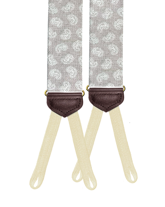 Limited Edition<br>Grosvenor Silk Suspenders - Grey - KK & Jay Supply Co.