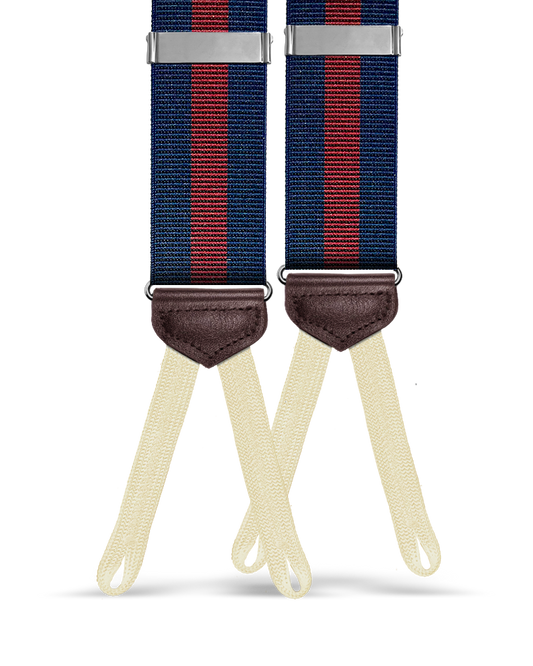 Jibril Stripe Suspenders - Navy/Red - KK & Jay Supply Co.