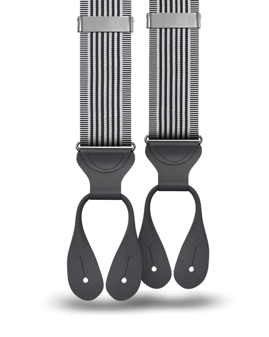 Kingsbridge Black Stripe Suspenders - KK & Jay Supply Co.