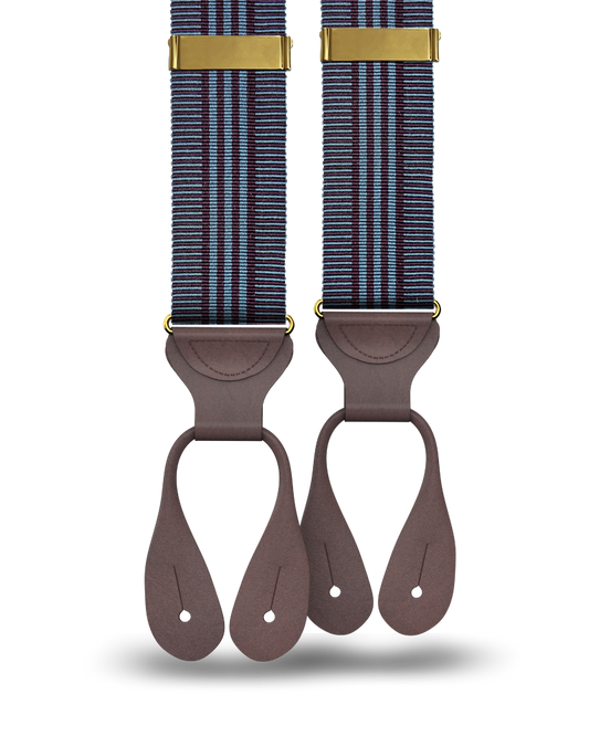 Kingsbridge Plum Vintage Stripe Suspenders - KK & Jay Supply Co.